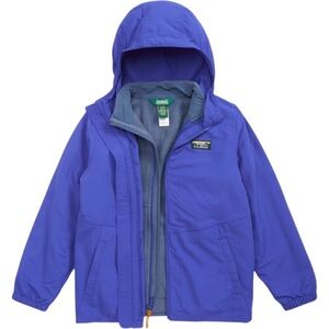 LL Bean Mountain Classic 3-in-1 Jacket Youth Size L/14-16 Hood Fleece Lined Blue